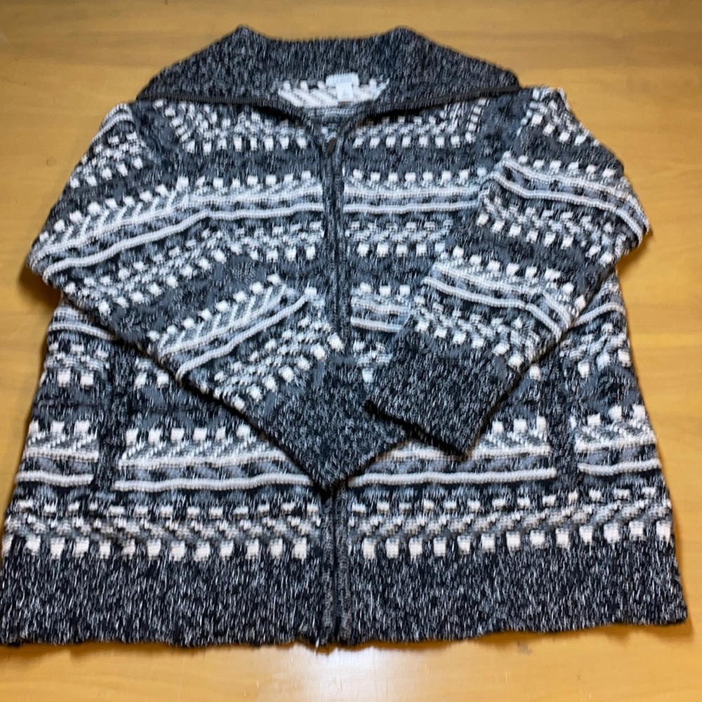 L.L. Bean Thick Cotton Zip Up Sweater Large